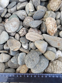Kamenclub.ru: Галька речная окат (пестрая) фр. 20-40 мм. купить  в Казани галька речная пестрая, серая, серые оттенки галька речная окатанная округлая 5000 руб/т   фото КАМЕНЬ КЛУБ