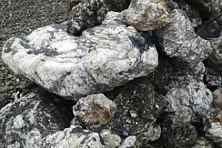 Kamenclub.ru: Черный гранит - кварцит фр. 100-500 мм.  купить в Казани мрамор гранит черный с белыми прожилками, серый, белый валун скальный колотый 7000 руб/т   фото КАМЕНЬ КЛУБ