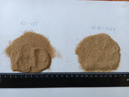 Кварцевый песок для площадок фр. 0,16-0,63 мм.  купить в Казани фото Камень Клуб