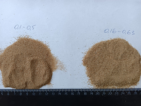 Кварцевый песок для площадок фр. 0,16-0,63 мм.  купить в Казани фото Камень Клуб