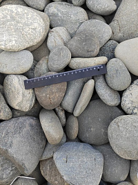 Kamenclub.ru: Галька речная плоская (ассорти) фр. 70-150 мм. купить в Казани галька галечник серый белый темно-серый синий светло-серый плоская природная галька  9000 руб/т   фото КАМЕНЬ КЛУБ