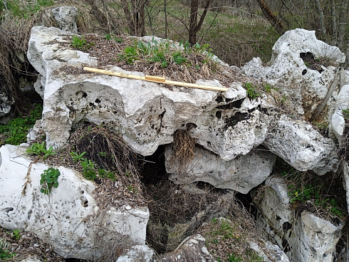 Kamenclub.ru: Выветренный известняк со мхом фр. 100-500 мм.  купить в Казани известняк серый белый зеленый валун известняковый крупный 10000 руб/т   фото КАМЕНЬ КЛУБ