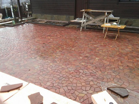 Kamenclub.ru: Песчаник брусчатка (Готика) art PSK-L-01  купить в Казани    2600 руб/кв.м    фото КАМЕНЬ КЛУБ